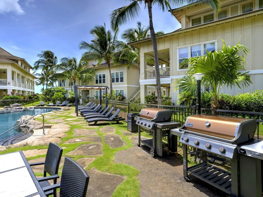 BBQ poolside. Two BBQs for larger groups